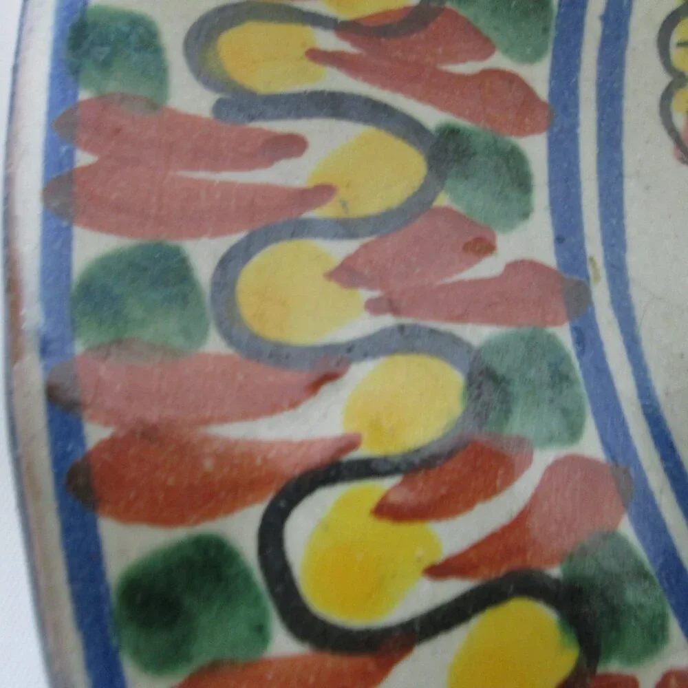 Talavera Vintage large dinner plate platter hand painted fruit Mexico 11